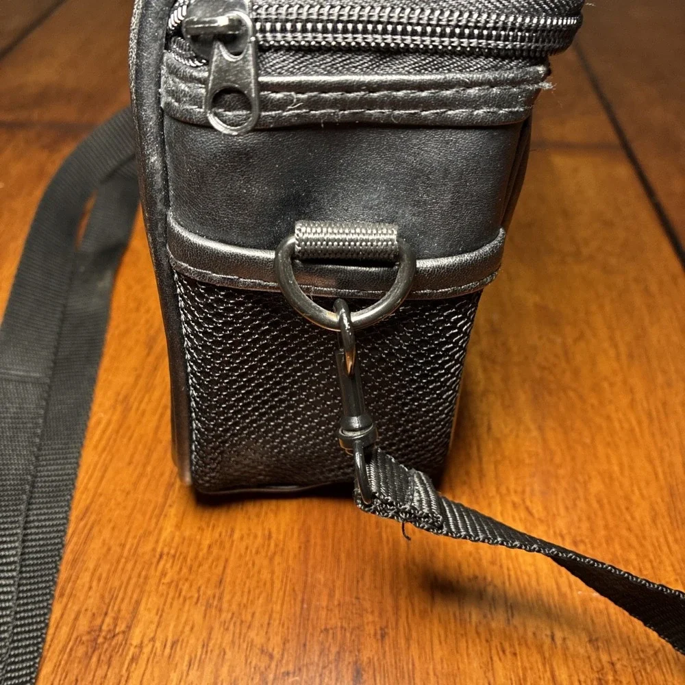 Icon Small Black Camera Storage Bag 6x5x3 Adjustable Strap